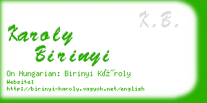 karoly birinyi business card